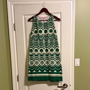 Eliza J Green and White Patterned Mini Dress